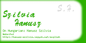 szilvia hanusz business card